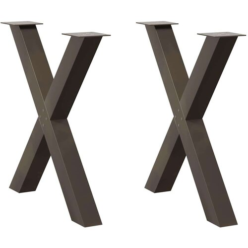 VidaXL Noge za blagovaonski stol X-oblika 2 kom 70x(72-73) cm čelik Slike