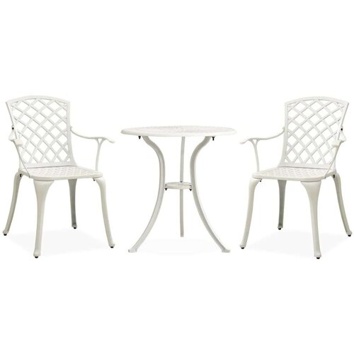  Bistro garnitura 3-delna liti aluminij bela, (20598351) Slike