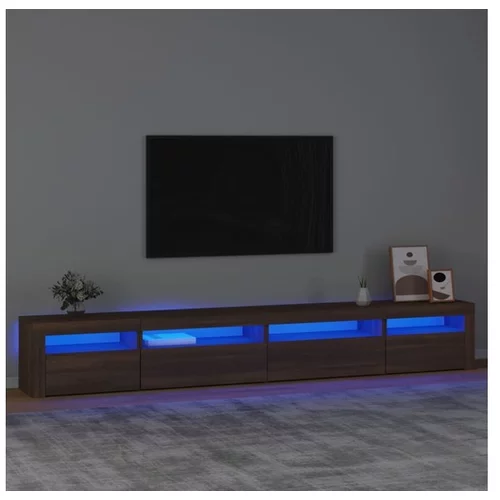  TV omarica z LED lučkami rjav hrast 270x35x40 cm