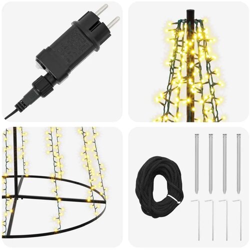  LED božićno drvce 385 cm 2460 LED lampica Topla bijela Čelik - 385 cm Slike