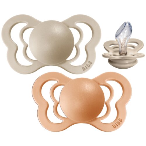 Bibs tolažilna duda - silikon Couture z anatomskim cucljem 6-18 m 2/1 vanilla/peach Cene
