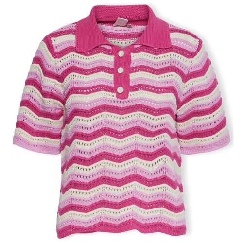 Y.a.s Topi & Bluze YAS Furo Knit S/S - Birch/Pastel Lavender Bež Cene