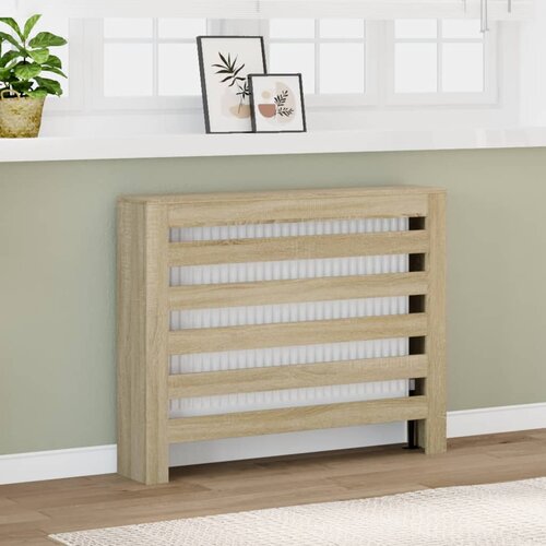 vidaXL Pokrov za radiator sonoma hrast 104x20x82 cm inženirski les Cene