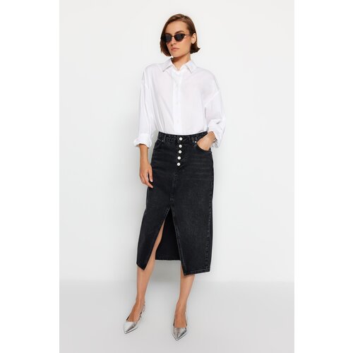 Trendyol Skirt - Black - Midi Cene