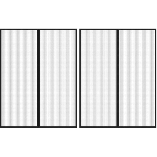 Furnova Zavesa proti mrčesu 2 kosa z magnetnimi bloki črna 230x160 cm, (21918327) Slike