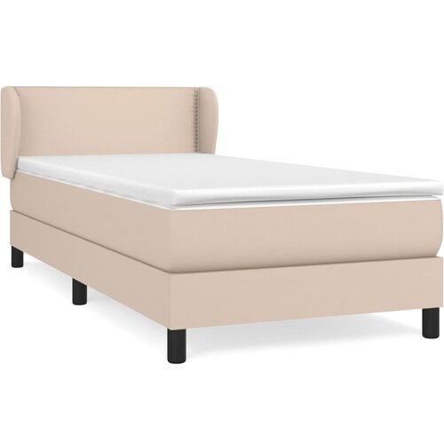 Maison Chic Box spring postelja - Vzmetna postelja z vzmetnico kapučino 100x200cm umetno usnje SL20395, (21881211) Cene
