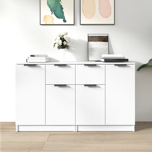  Komode 2 kom bijele 60 x 30 x 70 cm od konstruiranog drva Cijene