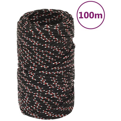 vidaXL Brodski konop crni 2 mm 100 m od polipropilena Cijene