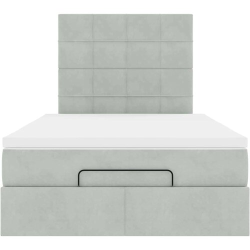 VidaXL okvir za krevet s madracima svjetlosivi 120x190 cm bar&amp;scaron;unasti Slike