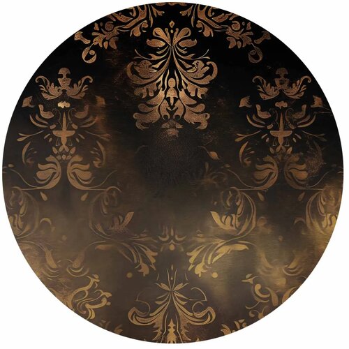  Okrugla fototapeta - Dark baroque patterns with gold accents 280x280 Slike
