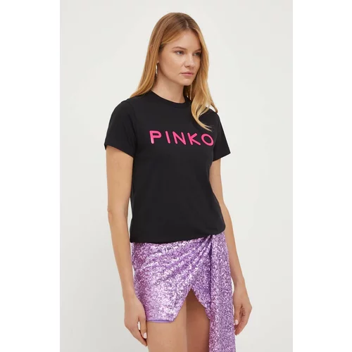 Pinko Pamučna majica boja: crna