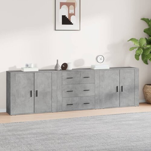 vidaXL Komoda 3 kom siva boja betona od konstruiranog drva Cene