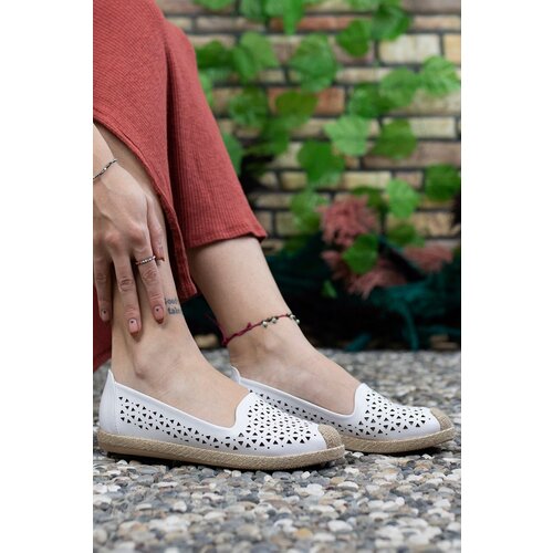 Riccon White Straw Detailed Women's Casual Shoes 0012110 Slike