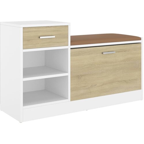 Maison Chic Klop za čevlje - Sedež za čevlje bela sonoma hrast 94,5x31x57 cm inženirski les, (21777961) Cene
