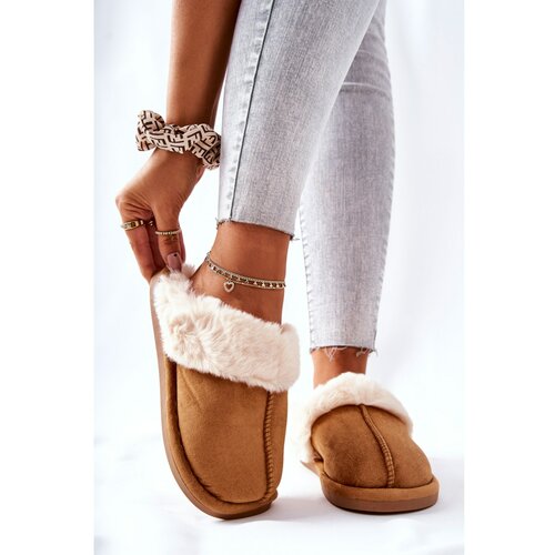 Kesi Women's Slippers With Fur Camel Pinky Slike
