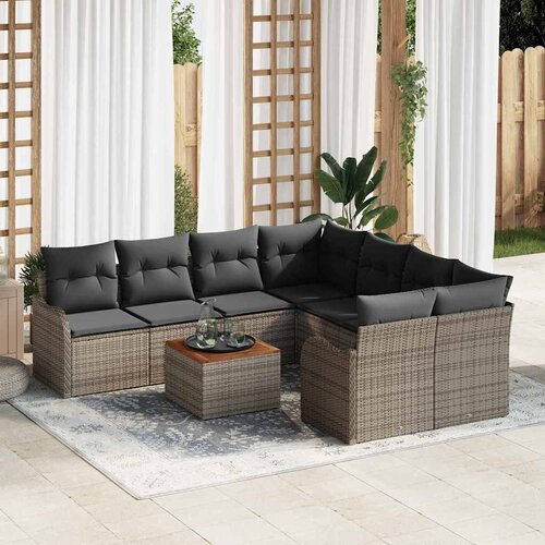  Sjedeća garnitura za vrt 9 kom. Siva poliratan 232.5 x 234 x 69 cm Cijene