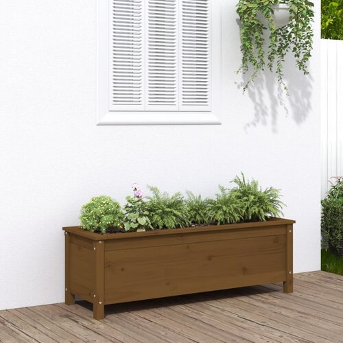 VidaXL Povi&amp;scaron;ena vrtna gredica boja meda 119 5x40x39cm masivna borovina Slike