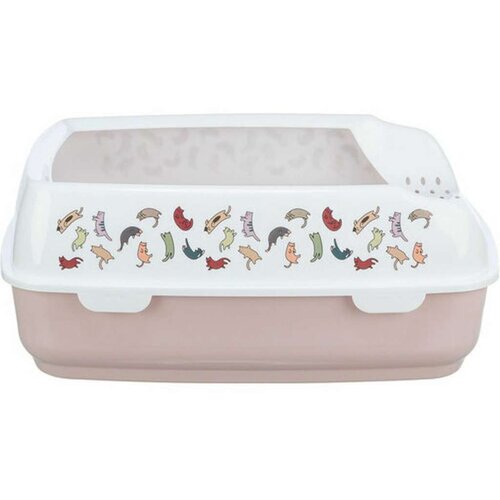 Pijesak WC posoda za mačke z visokim robom 38x20x50 cm roza Slike