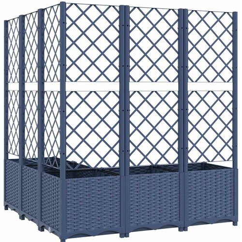  Vrtna sadilica s re&amp;scaron;etkom plava siva 120 x 120 x 136 cm PP Slike