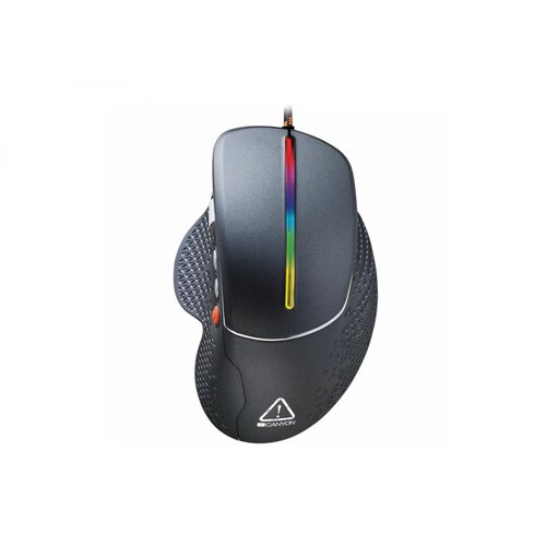 Canyon Apstar GM-12, Wired High-end Gaming Mouse with 6 programmable buttons, sunplus optical sensor, 6 levels of DPI and up to 6400, 2 million times key life, 1.65m Braided USB cable,Matt UV coating surface and RGB lights with 7 LED flowing mode, si Cene