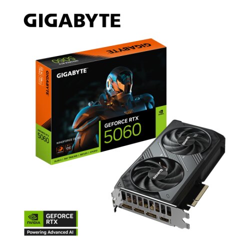 Gigabyte Grafična kartica GeForce RTX 5060 Windforce OC 8G, 8GB GDDR7, PCI-E 5.0 Cene