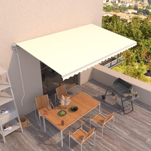 vidaXL Avtomatsko zložljiva tenda 500x350 cm krem Cene