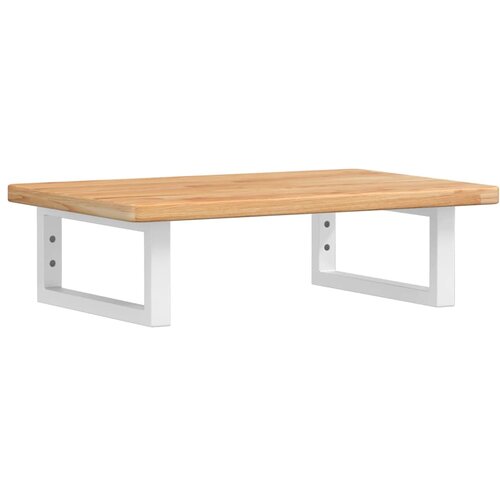  Zidna polica za umivaonik od čelika i masivne hrastovine Smeđa 60 x 40 x 2.5 cm Slike