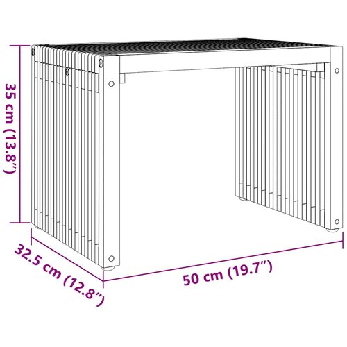  Vrtni bočni stol Smeđa 50 x 32,5 x 35 cm Čvrsto teak drvo Slike
