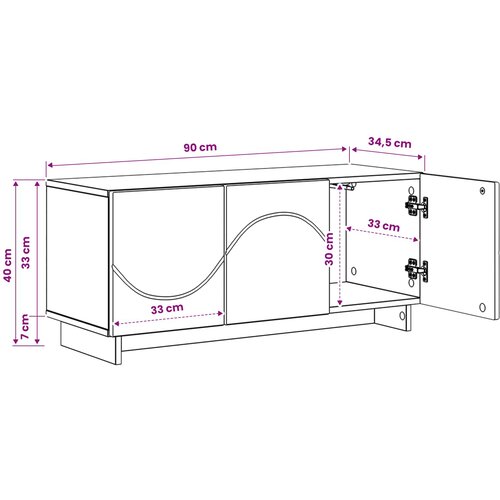  TV stalak 90 x 34,5 x 40 cm Bijela Konstruirano drvo Slike