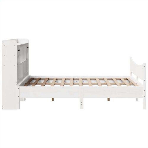 vidaXL Posteljni okvir brez vzmetnice bel 150x200 cm trdna borovina Cene