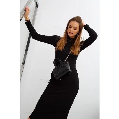 Fasardi Basic black turtleneck dress