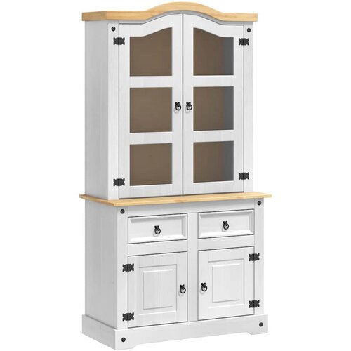 vidaXL Strani šal Bela 100 x 48,5 x 179 cm Masivno borovo les, (5000108142) Cene