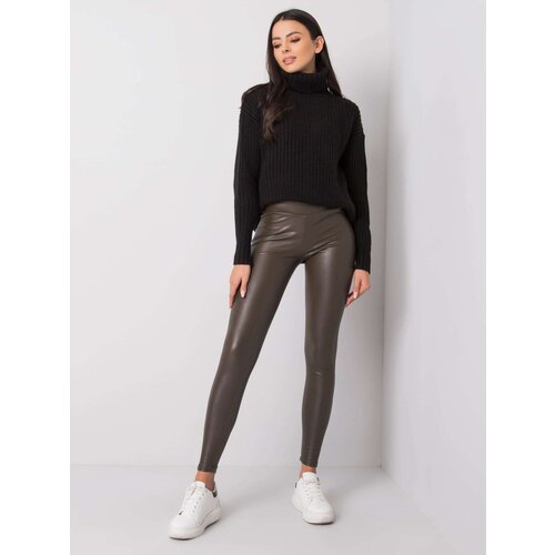 RUE PARIS Leggings-RV-LG-6007.11-dark khaki Cene