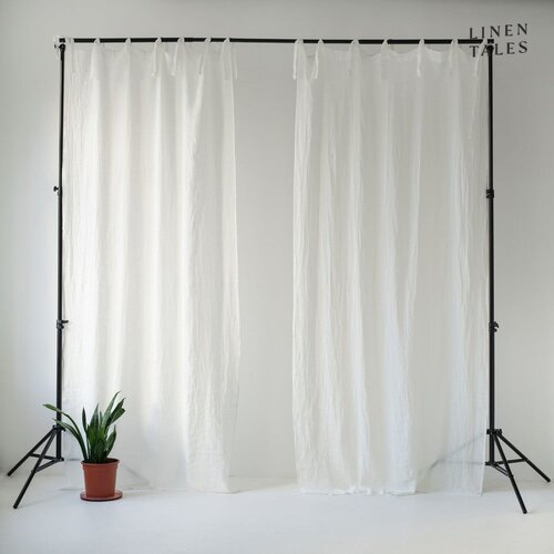 Linen Tales Bela prosojna zavesa 130x300 cm Daytime – Linen Tales Cene