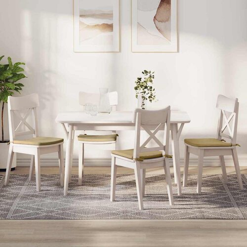 vidaXL Sedežne blazine 4 pcs Siva zelena 40 x 40 x 3 cm Cene