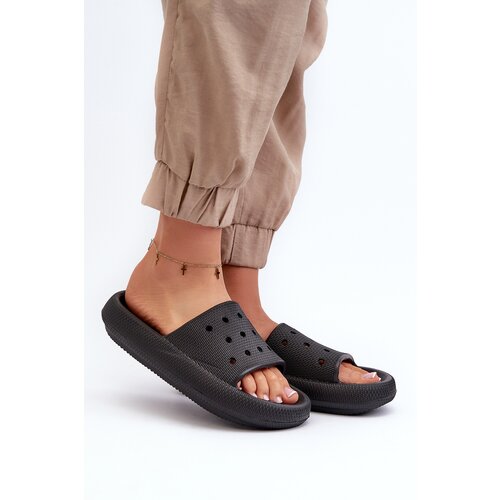 EVENTO Women&amp;#039;s Foam Slides With Thick Sole Black Beula Slike