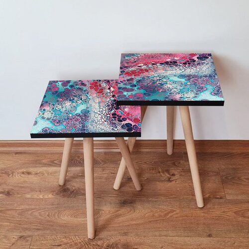 Hanah home 2Shp349 - multicolor multicolor nesting table (2 pieces) Cene