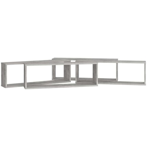 VidaXL kockaste zidne police 4 kom boja betona 80x15x26,5 cm iverica Slike