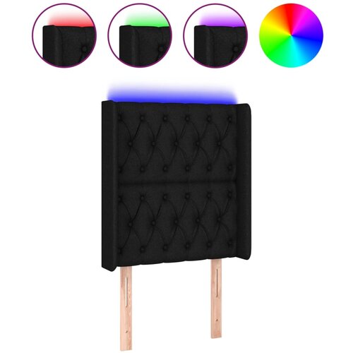 Maison Chic led posteljno vzglavje - vzglavna omarica - nočna omarica črno 83x16x118/128 cm blago, (21711333) Cene