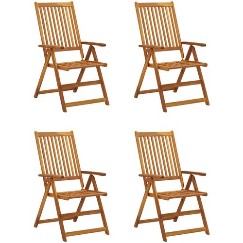 Maison Chic Vrtni stoli - Stol za vrt 4 kosi z blazinami trden akacijev les JS1621, (21878000) Slike