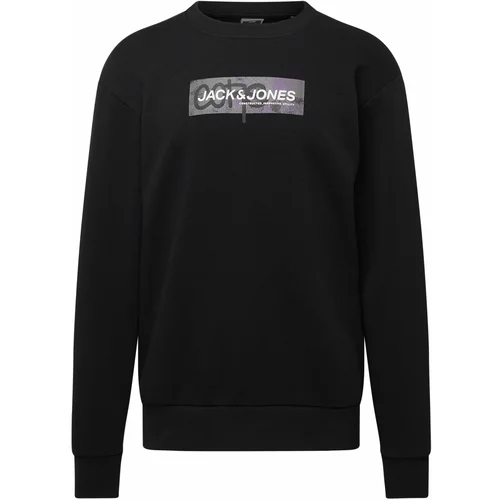 Jack & Jones Sweater majica tamo siva / crna / bijela
