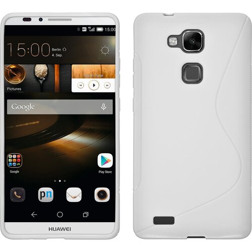  Gumijasti / gel etui S-Line za Huawei Ascend Mate7 - beli Slike