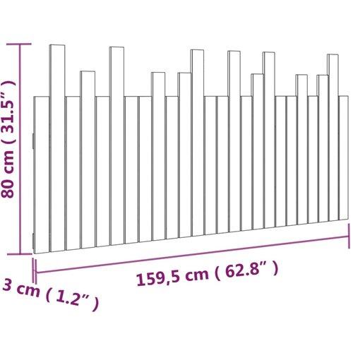  Zidno uzglavlje 159,5x3x80 cm od masivne borovine Slike
