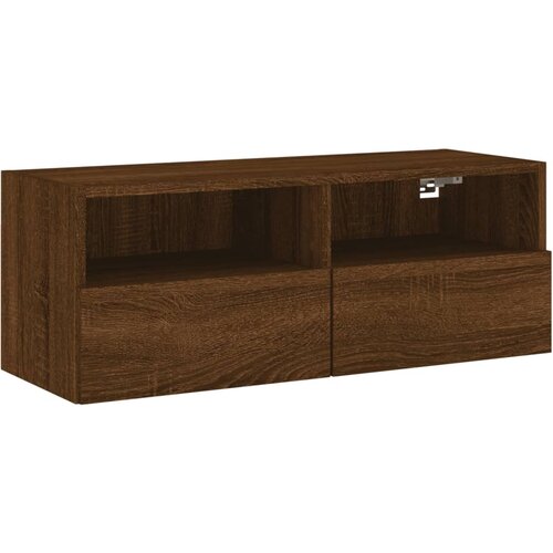 VidaXL Stenska TV omarica rjavi hrast 80x30x30 cm inženirski les, (20977878) Slike