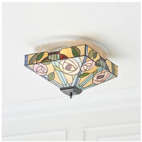 Endon 70699 - Plafonsko svetlo Tiffany WILLOW 2xE27/60W/230V 35x35 cm Slike