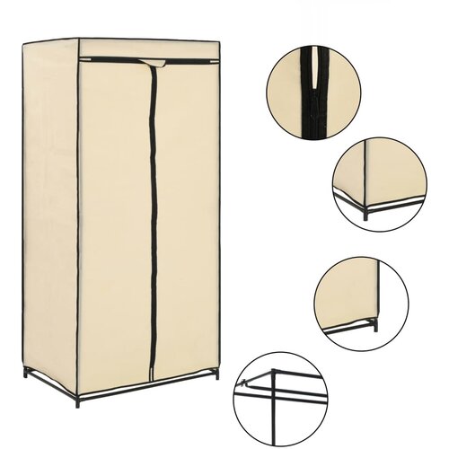 The Living Store Garderobna omara 75x50x160 cm krem - Garderobna Omara, (21837161) Slike