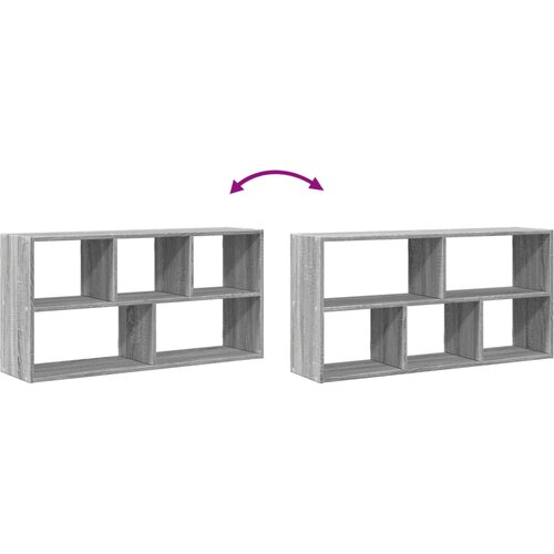  Zidna polica siva boja hrasta 100x25x50 cm konstruirano drvo Slike