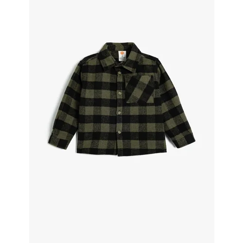 Koton Lumberjack Shirt with Flap Pocket Long Sleeves