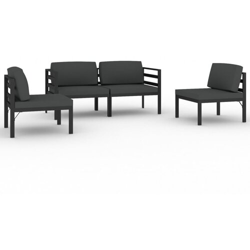 vidaXL Vrtna sedežna garnitura 4-delna z blazinami aluminij antracit, (20972413) Cene