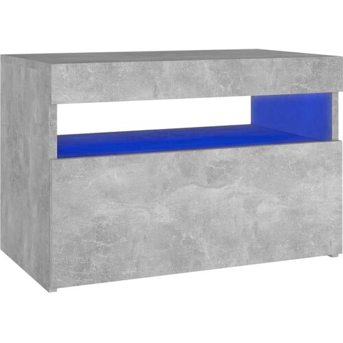 VidaXL noćni ormarić s LED svjetlima siva boja betona 60 x 35 x 40 cm Slike